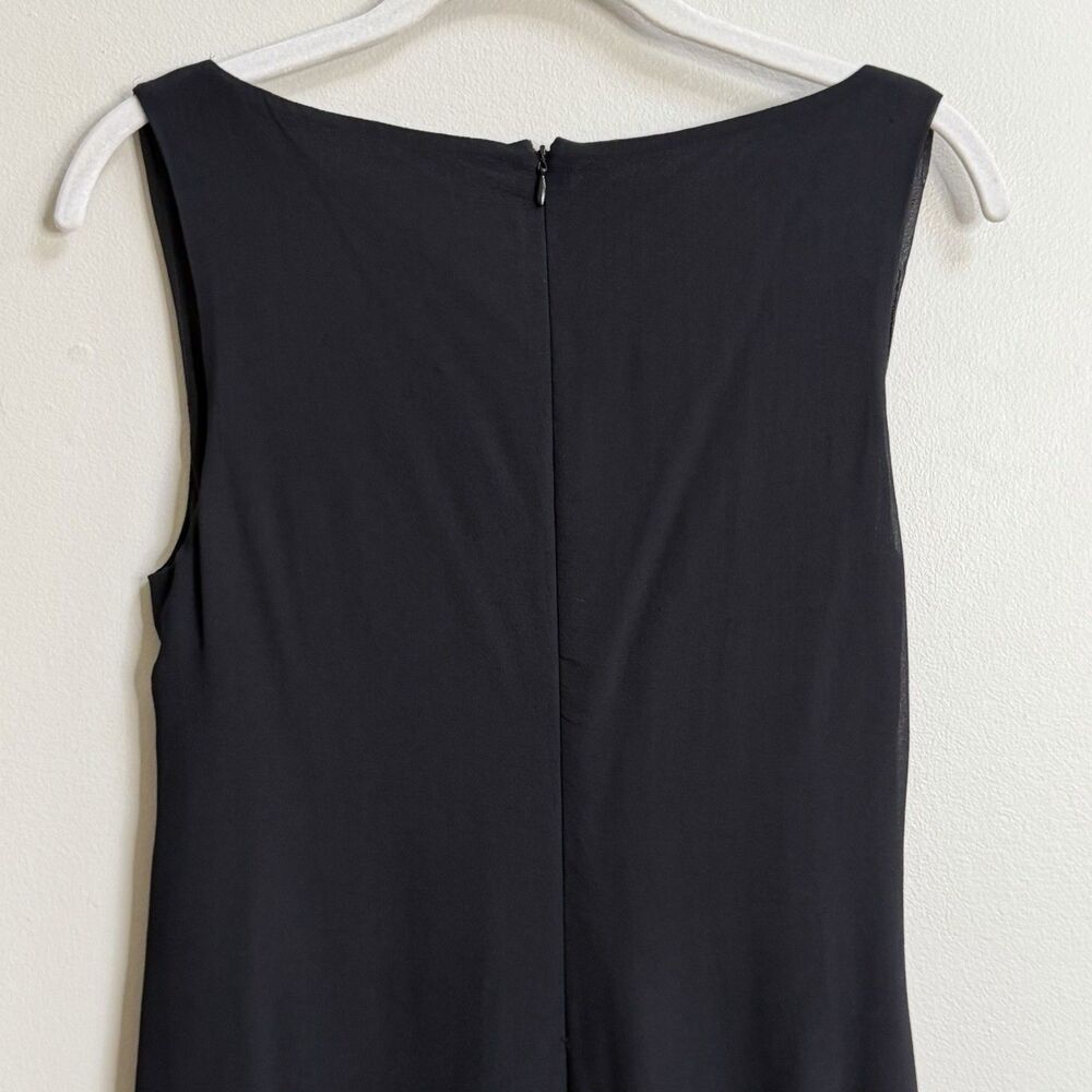 Tadashi Shoji Black Sleeveless Surplice Tiered Layers Silk Formal Gown Size 8 - Picture 7 of 16